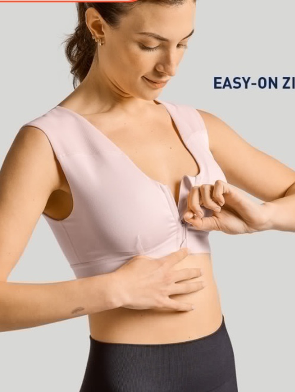 Tommie Copper Shoulder Support Front Zipper Bra 3X